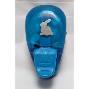 Bunny Design Blue Plastic and Metal Craft Hand Held Paper Punch